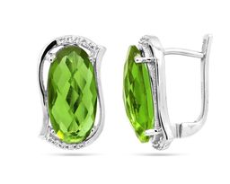 Серьги из серебра султанит, Нежность