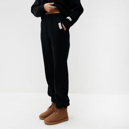 Джоггеры женские MIST Cozy style, чёрные, размер 42