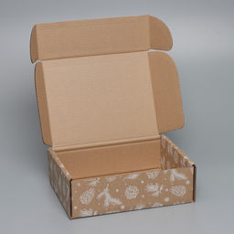 Цена за 2 шт. Коробка новогодняя складная «Шишки», бурый, 27×21×9 см, Новый год