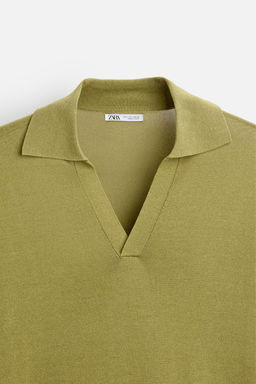 VISCOSE/COTTON KNIT POLO SHIRT - Zara фото 8