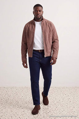 Lacivert Esnek Kuma_ Boru Pa_a B_y_k Beden Erkek Jeans TMNAW27CJ00003