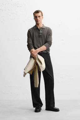 SILK/COTTON KNIT POLO SHIRT