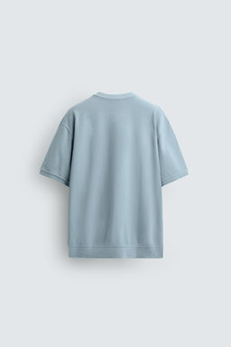 SUDADERA REGULAR FIT ESTRUCTURA PIQU? / Celeste lavado - Zara фото 8
