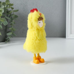 Интерьерная кукла текстильная Девочка в костюме цыплёнка, 6?7?13.5 см