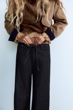 DENIM-EFFECT PYJAMA TROUSERS - Zara фото 2