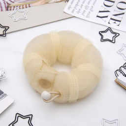 Цена за 6 шт. Валик с креплением и резинкой для создания пучка, 5×22.5 см, бежевый