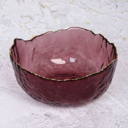 Салатник стеклянный "ICE CRYSTAL" 13см сиреневый