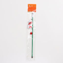 Дразнилка-удочка для кошек с бубенчиком Снеговик, 40 см - Пижон фото 4