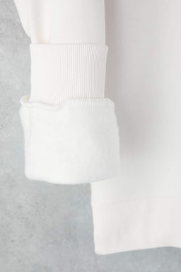 Teen Ekru Kal?n Ici Polarl? Cicek Nak?sl? Bisiklet Yaka Oversize Orme Sweatshirt TWOAW26SW00154 - Trendyolmilla фото 7