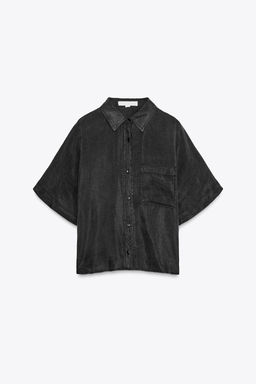 FLOWING SHIRT WITH POCKET - Zara фото 5