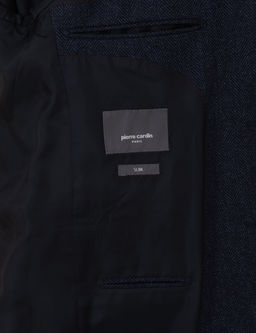Lacivert Slim Fit Y_n _pek Kar___ml_ Ceket