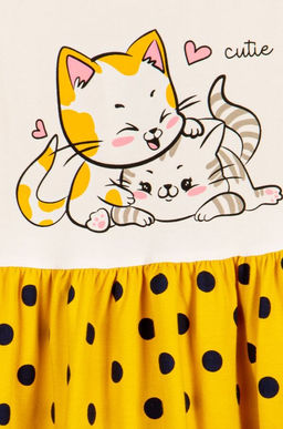 Платье желтое в горошек для девочки