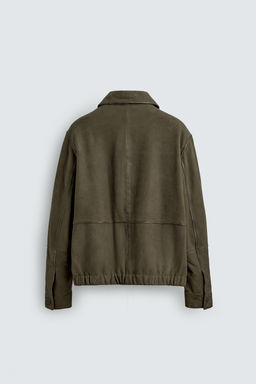 CAZADORA PIEL ANTE / Verde - Zara фото 8