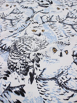 Саржа Полярные совы, ш.1.5м, хлопок-100%, 250гр/м.кв