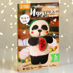 Валяние из шерсти. Игрушка «‎Панда с арбузом»‎, набор для творчества