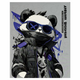 Дневник школьный арт. 69744 КРУТОЙ ПАНДА / интегральный переплёт, А5+, 48 л., выборочный УФ-лак, ма