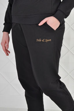 Арт. 2353 Костюм с брюками женский 50-58 (5 шт) Цвет:верх-черный,низ-черный - Калинка фото 3