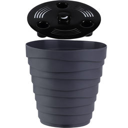 Кашпо для цветов пластиковое 2,25л d-18см "Бархан" Антрацит
