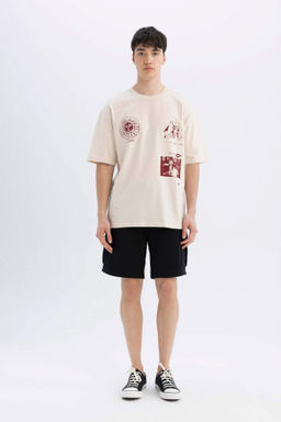 Regular Fit Kargo Cepli Basic Duz Bermuda Sort - Defacto фото 4