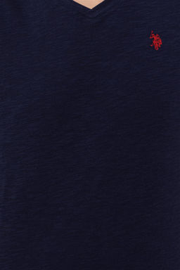 Мужская темно-синяя футболка с V-образным вырезом Basic - U.s. polo assn фото 13