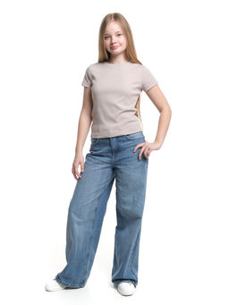 Футболка в рубчик 22-0210 бежевый