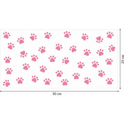 Защитная самоклеящаяся пленка на месте кормления/туалета питомца Лапки розовые 50х25 см - Simaland фото 3