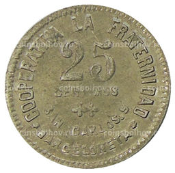 Монета 25 сентимо 1923 года Испания  Барселона