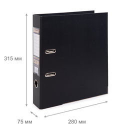 Expert Complete Регистратор PVC, 2-х стороннее покрытие, мет.уг. 75 мм 50 шт. Premier A4 арочный механ. (разб.) лён черный ЕС100162001