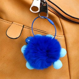 Пушистик на троссе с бубенчиком Чудик с голубыми ушками ярко-синий 8 см - Simaland фото 2