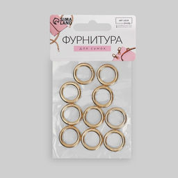 Цена за 4 шт. Кольца для сумок, d = 12 мм, толщина - 3 мм, 10 шт, цвет золотой - Арт узор фото 3