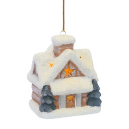 Украшение новогоднее "Домик" с подсветкой (LR44 2 шт), L7 W5 H8 см, 3в.