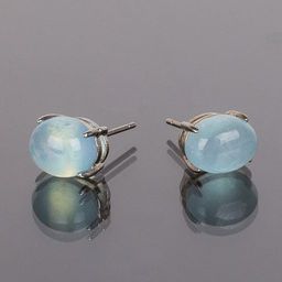 Серьги-пусеты из Аквамарина