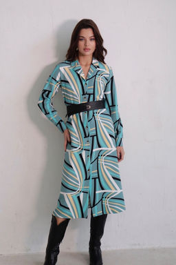 Платье-рубашка с английским воротником принт - Martichelli фото 373