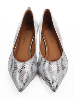 06-P3166 GREY/SILVER Туфли женские (натуральная кожа)