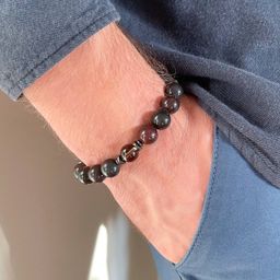 Браслет регулируемый из Яшмы и Раухтопаза от 18 см - Радуга самоцветов фото 2