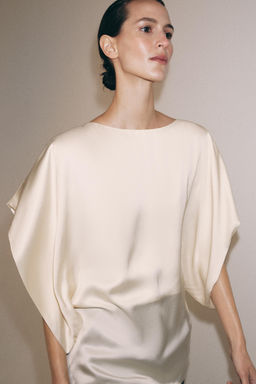 TOP FLUIDO MANGA CORTA ZW COLLECTION / Crudo - Zara фото 9
