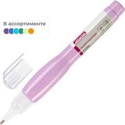 Корректирующая ручка 12 мл Attache, металл наконечник, ассорти  фото 2