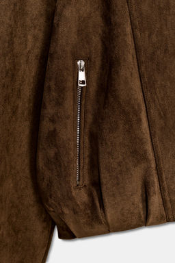 OVERSIZE FAUX SUEDE BIKER JACKET - Zara фото 18