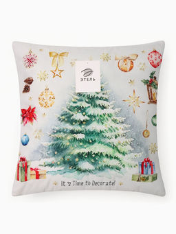 Подушка декоративная новогодняя «Этель. Time to decorate», 40×40 см, велюр