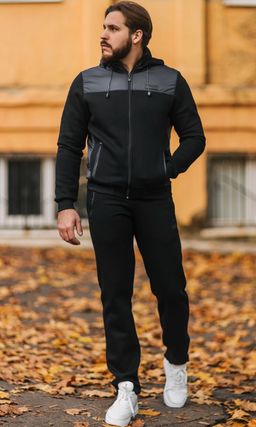 Футер 3-х ниточный с НАЧЕСОМ Утепленный спортивный костюм   Тёмно-синий - Relay фото 6