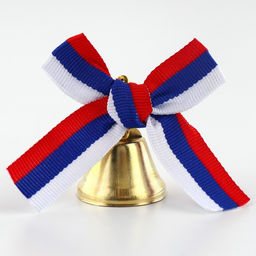 Цена за 10 шт. Колокольчик на булавке с бантом, триколор, d = 2,6 см