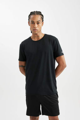 DeFactoFit Спортивная футболка стандартного кроя с круглым вырезом и короткими рукавами