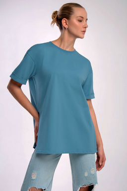 Арт. 31122 Футболка женская 44-52 (5 шт) Цвет:Голубой