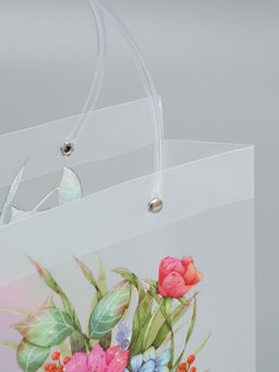 Пакет подарочный прозрачный, "Букет цветов", 22 х 10 х 24 см