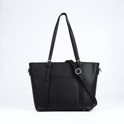 Сумка - шоппер женская на молнии, 2 кармана, 40×13×25 см, чёрная