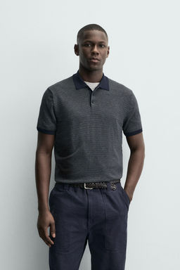 REGULAR FIT STRIPED KNIT POLO SHIRT - Zara фото 9