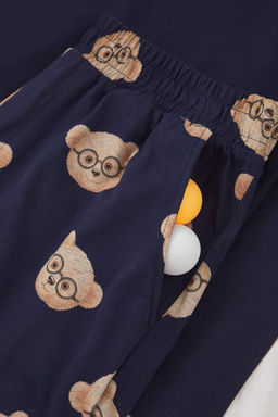 Yesil Regular Fit Ay?c?k Bask?l? %100 Pamuk Orme Pijama Tak?m? - Trendyolmilla фото 5