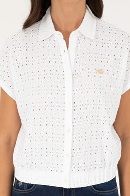 U. S. Polo Assn / Женская белая трикотажная рубашка - U.s. polo assn фото 6