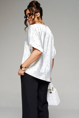 Блуза 6306 молочный+горох - B&F фото 5