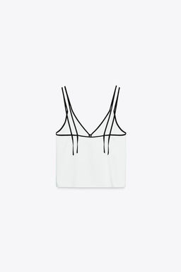 CONTRAST TRIM CAMISOLE TOP - Zara фото 10